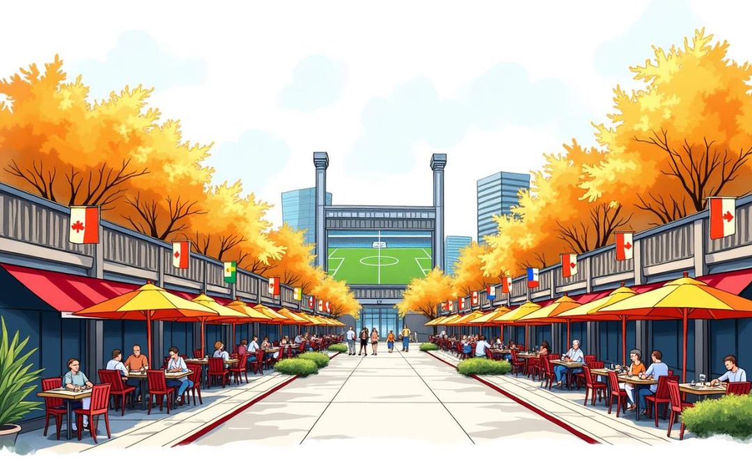 A vibrant scene featuring a diverse selection of restaurants in arlington